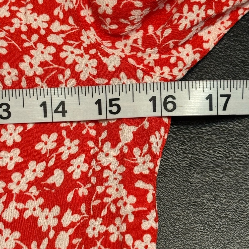 J. Crew Hadid Shirt Dress size XXS red with white floral patterns - Picture 8 of 12